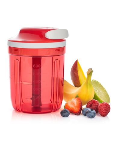 Tupperware Tall Supersonic Chopper System Mix Whip Chop Prep / Red 3 Cup  New